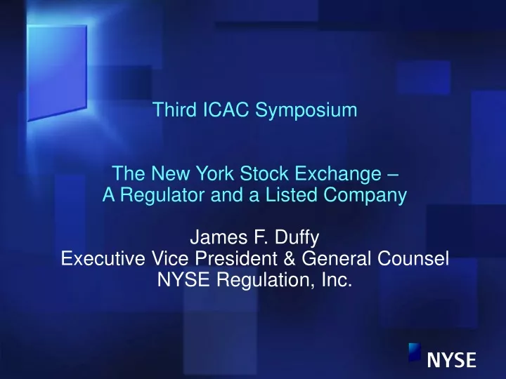 third icac symposium the new york stock exchange