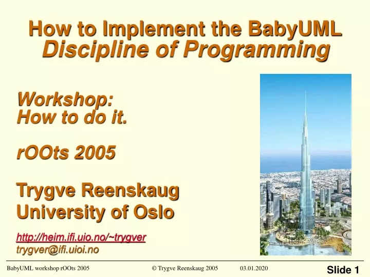 how to implement the babyuml discipline