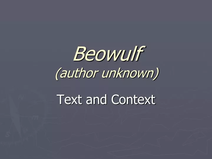 beowulf author unknown