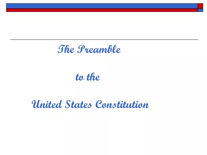 the preamble to the united states constitution
