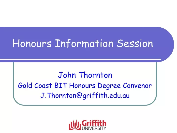 honours information session