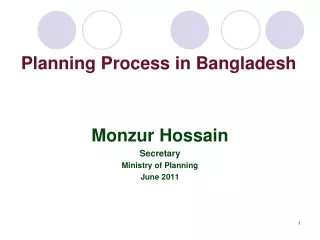 Planning Process in Bangladesh