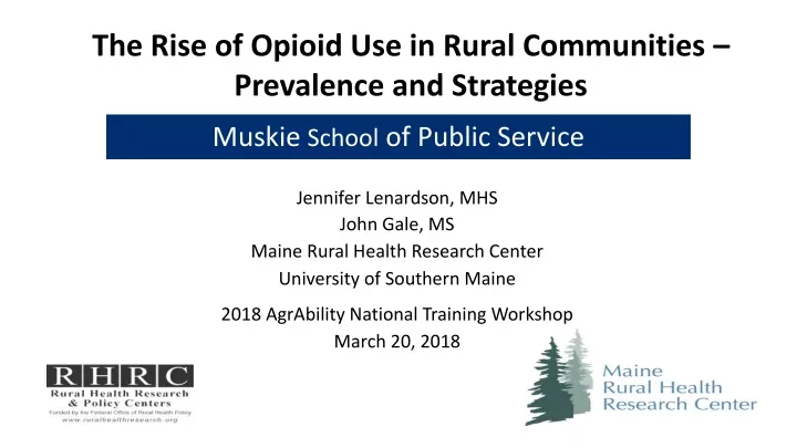 the rise of opioid use in rural communities prevalence and strategies