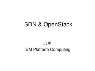 SDN &amp; OpenStack