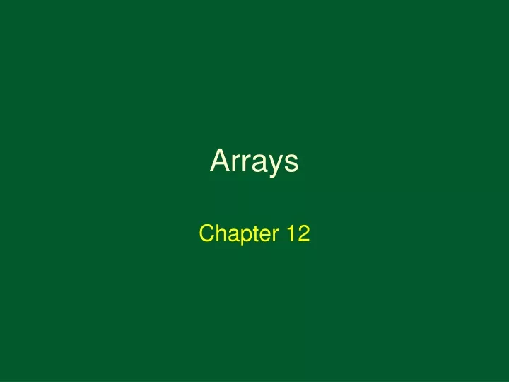 arrays