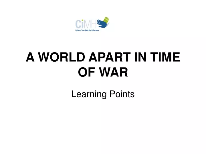 a world apart in time of war