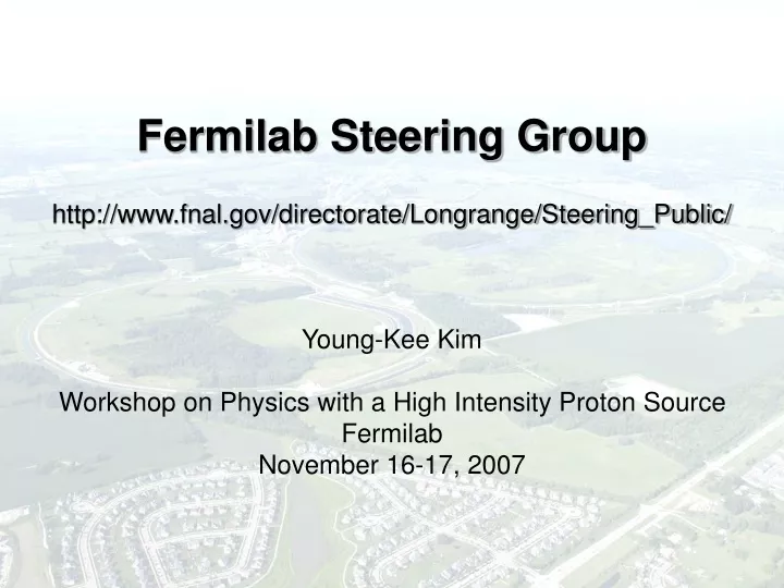 fermilab steering group http www fnal