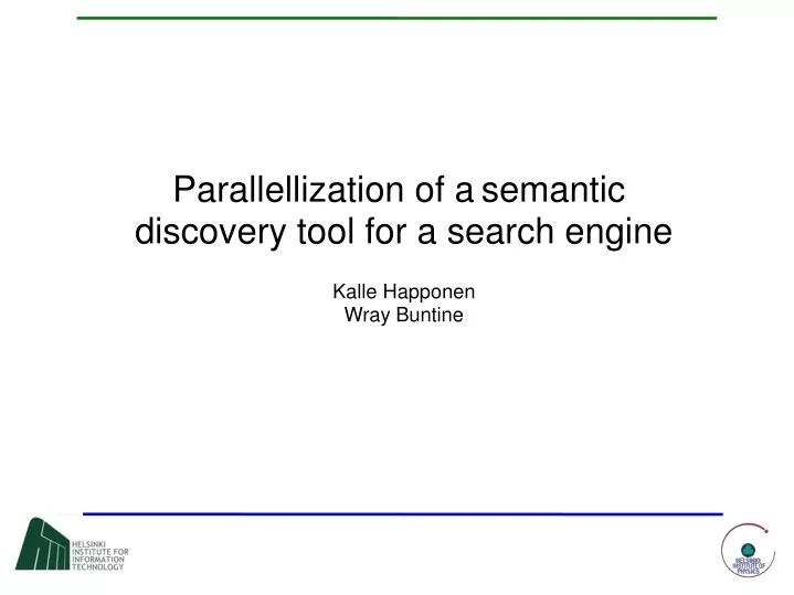 parallellization of a semantic discovery tool