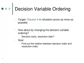 Decision Variable Ordering