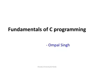 Fundamentals of C programming