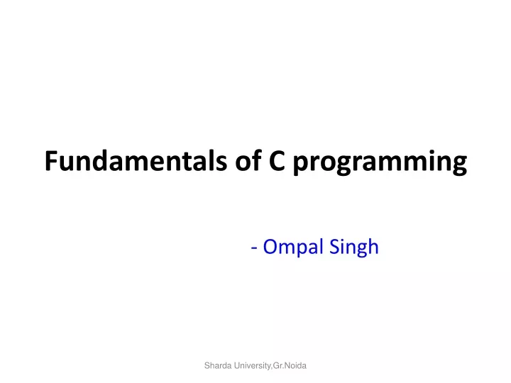 fundamentals of c programming