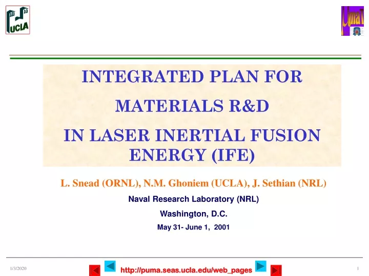 integrated plan for materials r d in laser