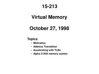 Virtual Memory October 27, 1998