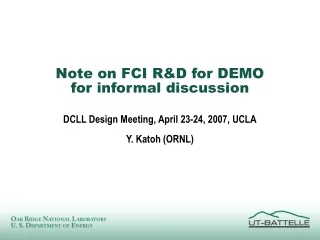 Note on FCI R&amp;D for DEMO for informal discussion