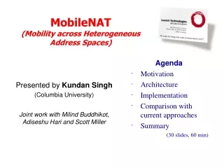 MobileNAT (Mobility across Heterogeneous Address Spaces)