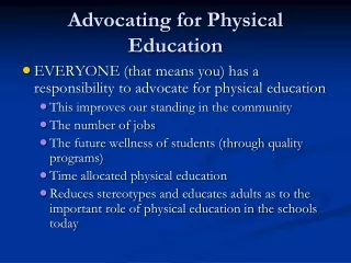 Advocating for Physical Education
