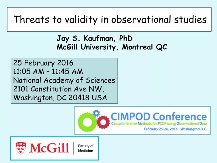 threats to validity in observational studies