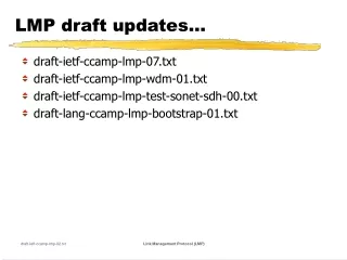 LMP draft updates…