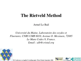 The Rietveld Method Armel Le Bail