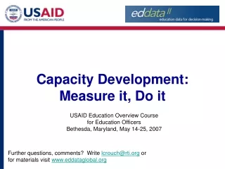 Capacity Development: Measure it, Do it