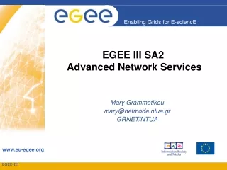 EGEE III SA2  Advanced Network Services