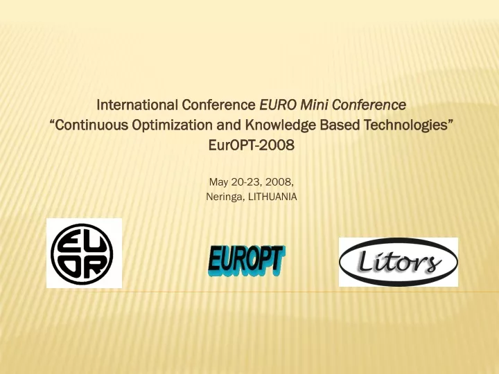 international conference euro m ini c onference