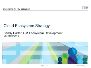 Cloud Ecosystem Strategy Sandy Carter, GM Ecosystem Development December 2013