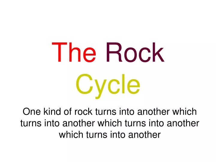 the rock cycle