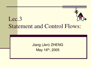 Lec.3 Statement and Control Flows: