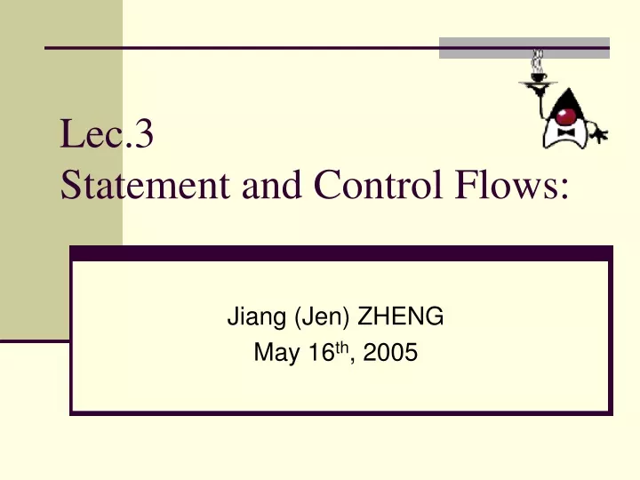 lec 3 statement and control flows