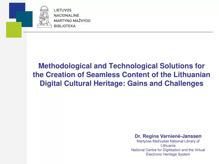 methodological and technological solutions