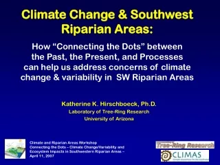 Climate Change &amp; Southwest Riparian Areas: