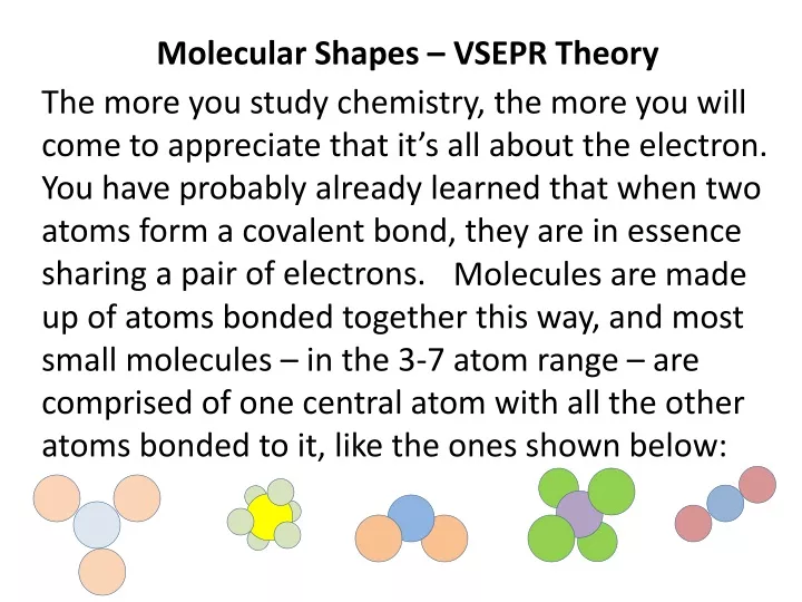 molecular shapes vsepr theory