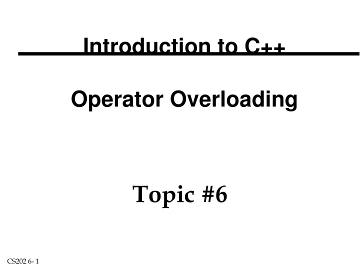 introduction to c operator overloading
