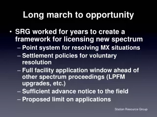 Long march to opportunity