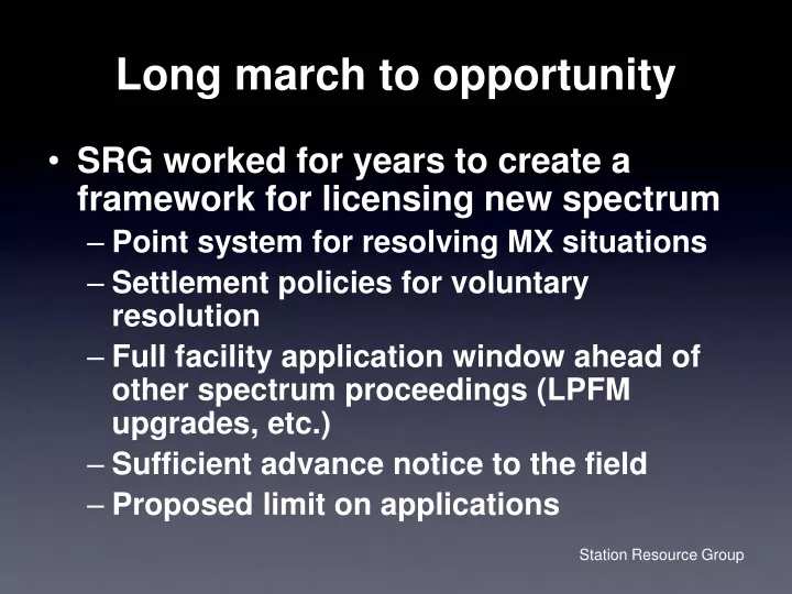 long march to opportunity