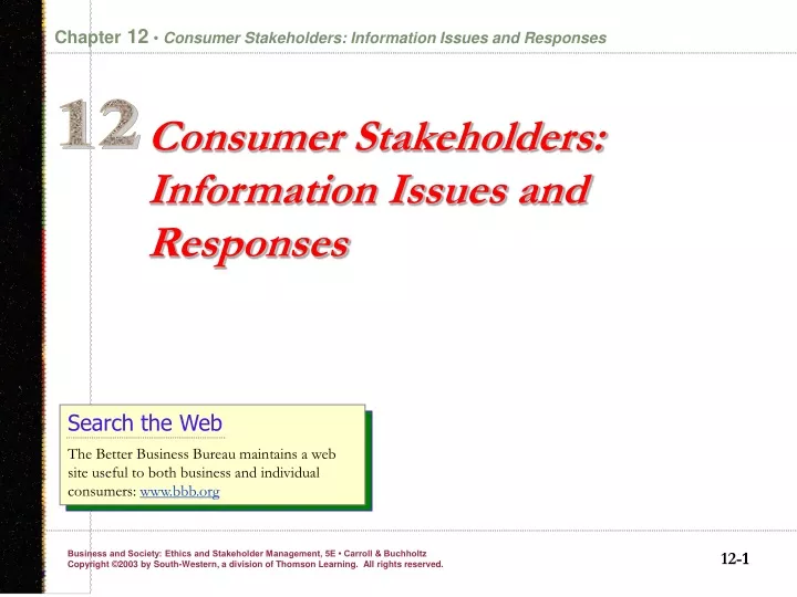 consumer stakeholders information issues and responses