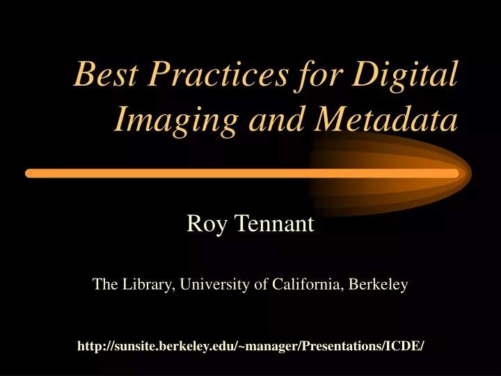 best practices for digital imaging and metadata