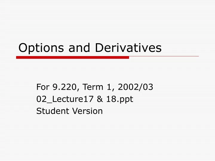 options and derivatives