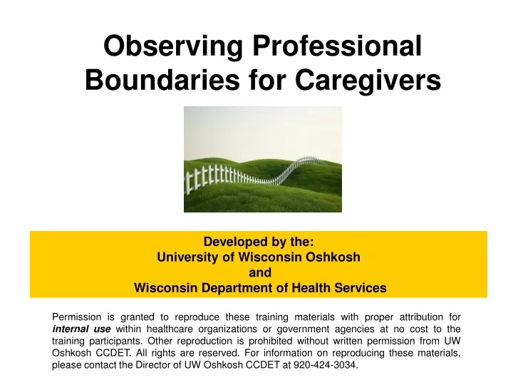 observing professional boundaries for caregivers