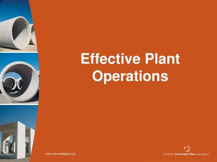 effective plant operations