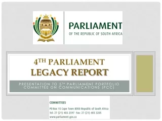 4 TH  PARLIAMENT LEGACY REPORT