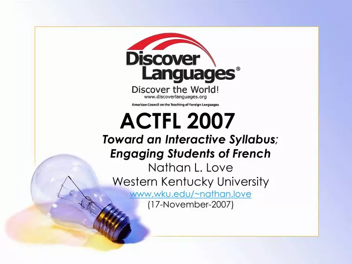 actfl 2007