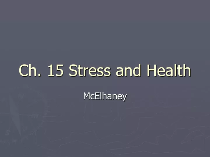ch 15 stress and health