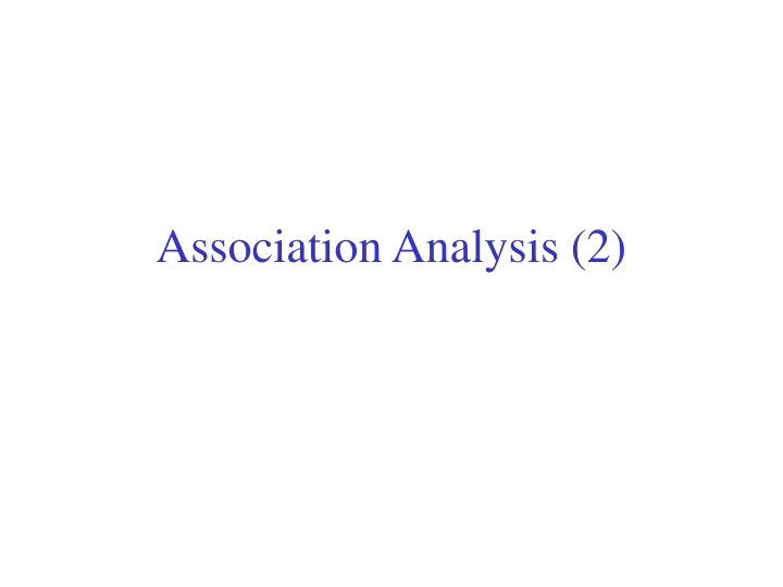 association analysis 2