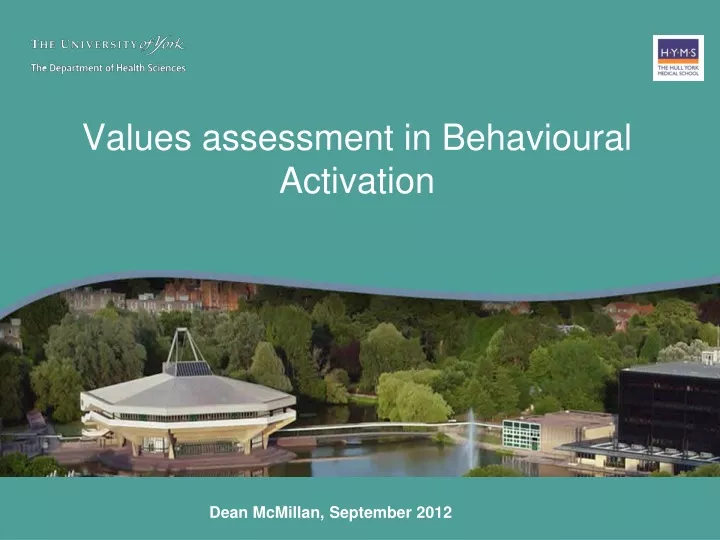 values assessment in behavioural activation
