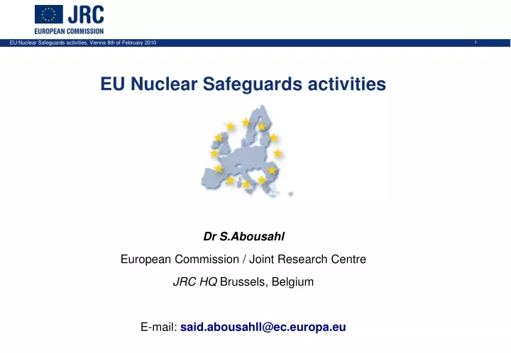 eu nuclear safeguards activities dr s abousahl