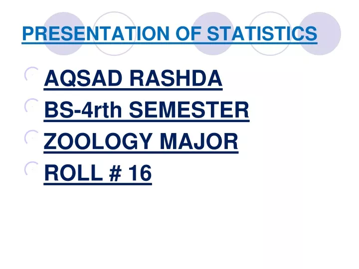 presentation of statistics