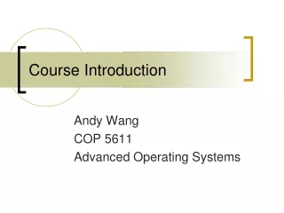 Course Introduction