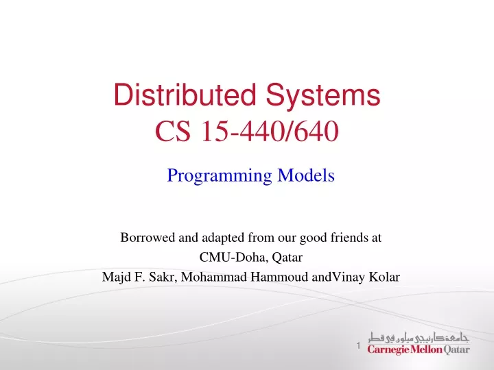 distributed systems cs 15 440 640